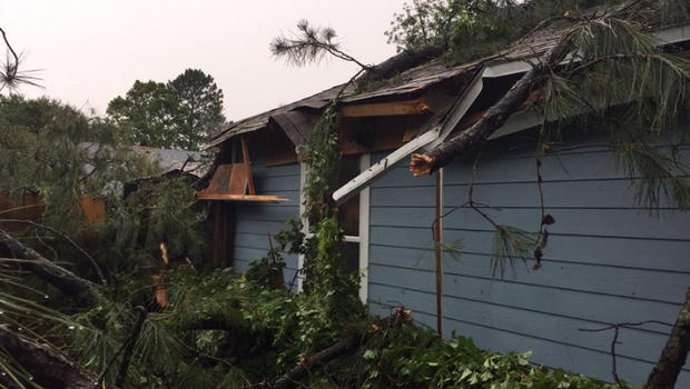 Damage from Tropical Storm Colin to home in Jacksonville Florida area is seen