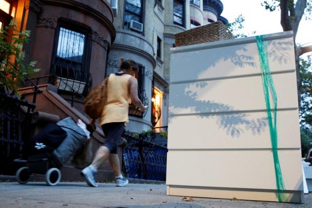 An Ikea MALM dresser is placed by the road following the recall of almost 36 million chests and dressers in the United States and Canada in a Brooklyn neighborhood of New York City U.S