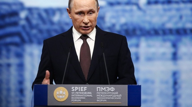 Displeased Russia president Vladimir Putin