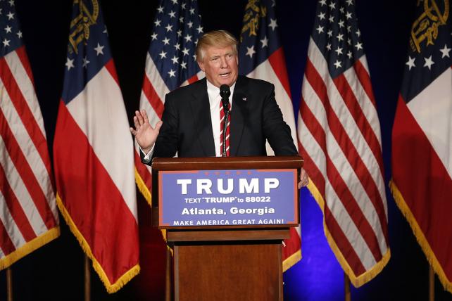 Donald Trump presumptive Republican presidential nominee during a campaign event in Atlanta