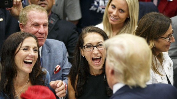 Donald Trump with supporters in San Diego last week