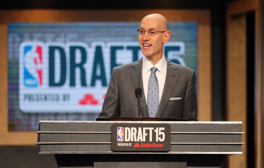 Jun 25 2015 Brooklyn NY USA NBA commissioner Adam Silver addresses the crowd before the first round of the 2015 NBA Draft at Barclays Center. Mandatory Credit Brad Penner-USA TODAY Sports