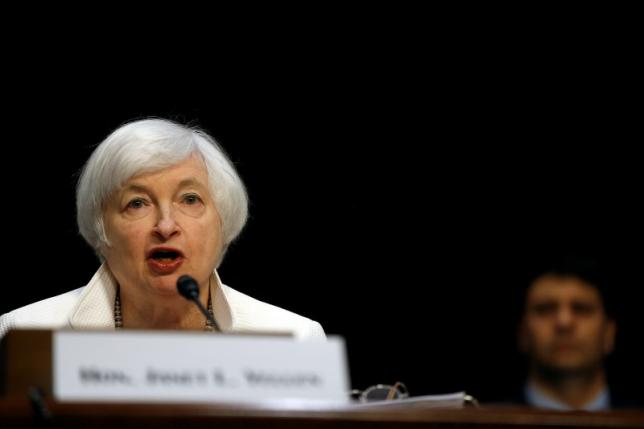 Federal Reserve Board Chair Janet Yellen testifies before the Senate Banking Committee at Capitol Hill in Washington U.S