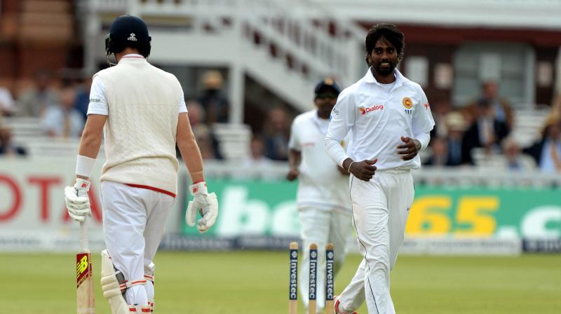 Nuwan Pradeep ended the day with three for 25 in nine overs but his figures could easily have been better