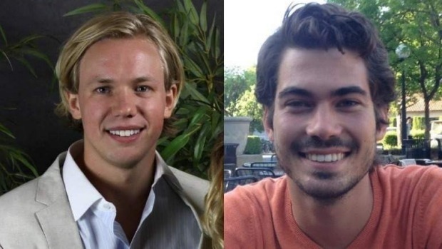 Carl-Fredrik Arndt left and Peter Jonsson were cycling through Stanford University when they stopped the sexual assault