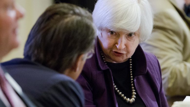 Federal Reserve Chair Janet Yellen speaks during a press conference in Washington DC