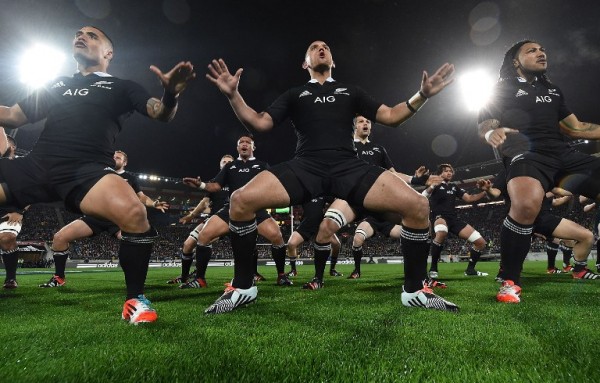 File All Blacks perform the haka before a rugby test match