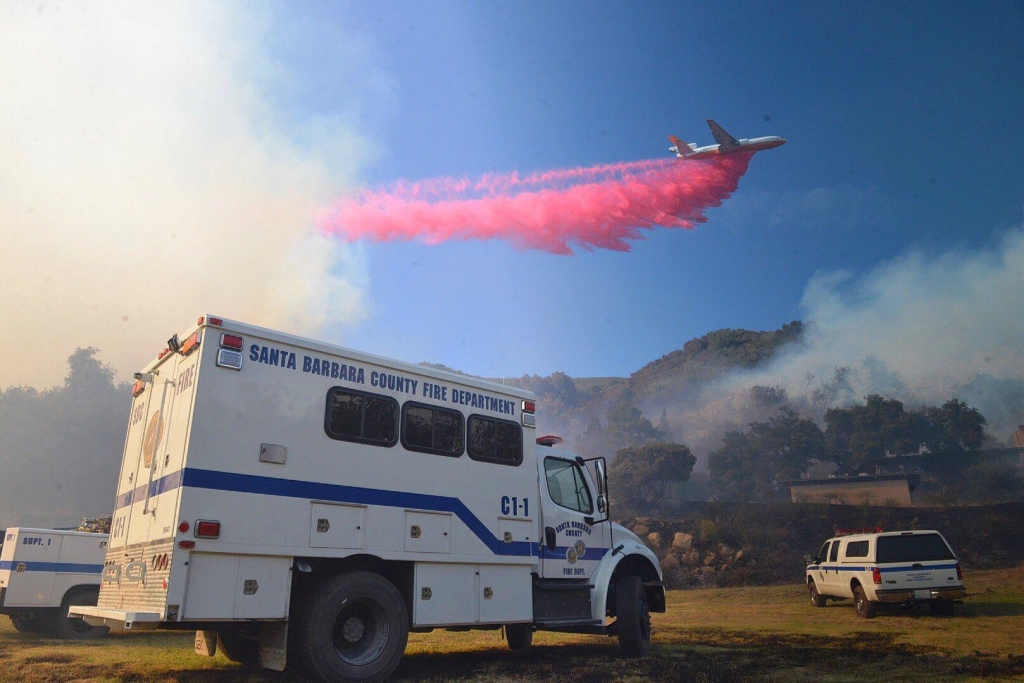 The Scherpa Fire started off of Refugio Road in the vicinity of the Scherpa Ranch Wednesday afternoon around 3:20