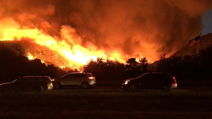 SHERIFF'S OFFICE The Sherpa Fire prompted the closure of Highway 101 from Goleta to Buellton for the second time Thursday night