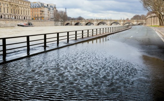 Flooded embankments in Paris