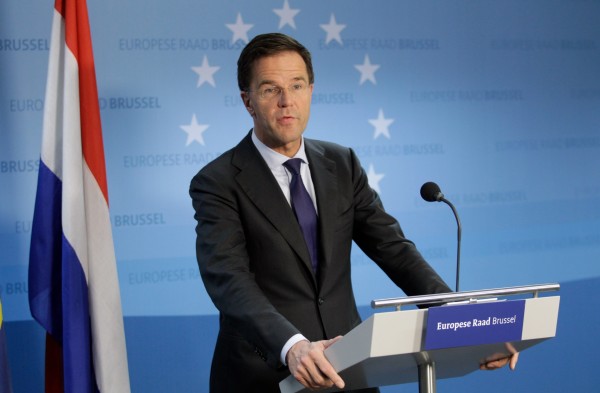 Mark Rutte speaks at a European Union summit