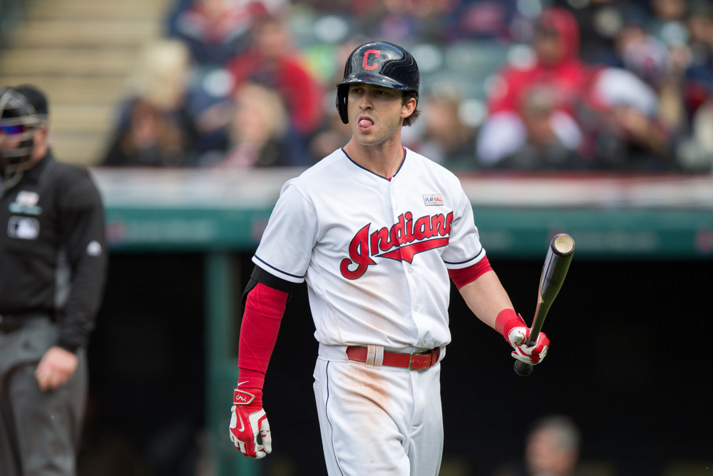 29 May 2016 Cleveland Indians Outfield Marlon Byrd  at bat during the fifth inning of the Major League Baseball game between the Baltimore Orioles and Cleveland Indians at Progressive Field in Cleveland OH. Baltimore defeated Cleveland 6-4. (P