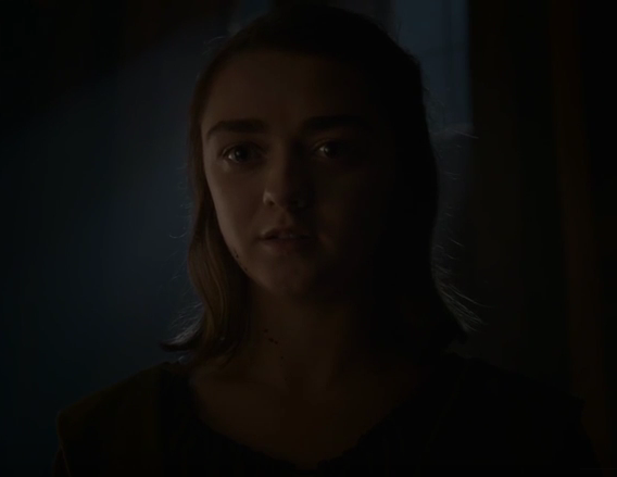 Arya Stark's countenance is shown after killing Lord Walter Frey a scene of'Game of Thrones season 6 finale after killing Lord Walter Frey