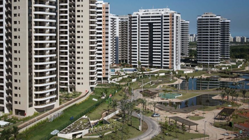 General view of buildings at the Olympic Village in Rio de Janeiro Brazil