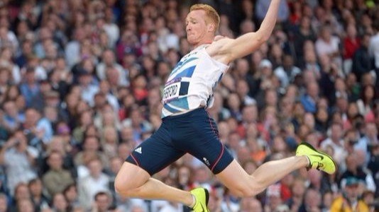 Greg Rutherford during the 2012 Olympics in London