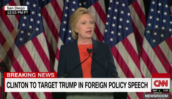 Hillary Clinton let loose on Donald Trump during a high-profile foreign policy speech