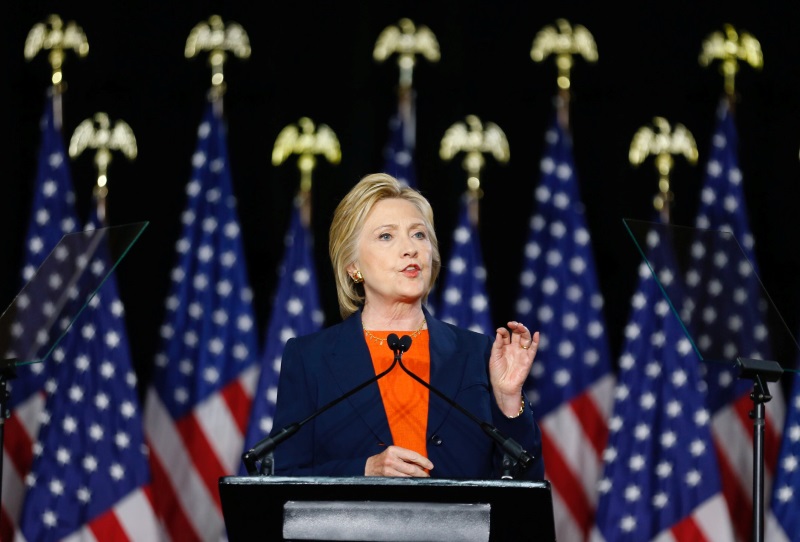 Hillary Clinton talks in San Diego