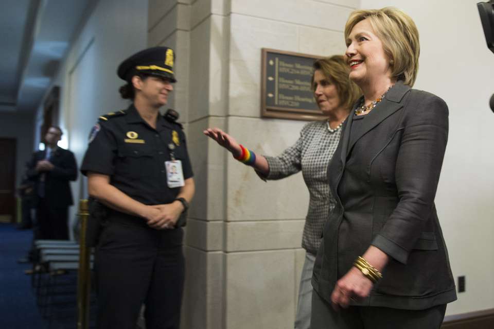 The Latest Clinton meets with House Democrats