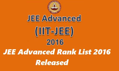 JEE Advanced Rank List 2016