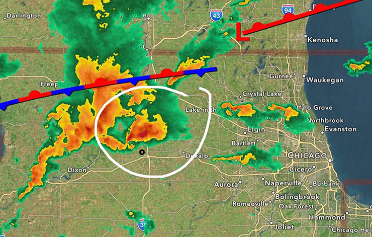 Illinois touched 4 Tornadoes of continuous strike