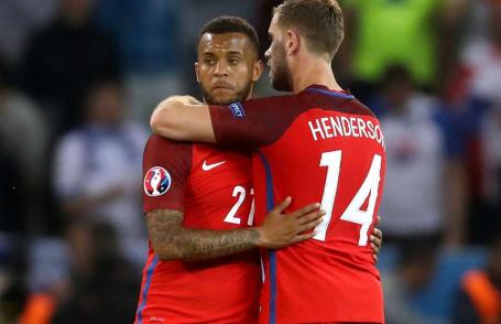 Image Text
 TWO LIONS Ryan Bertrand with Jordan Henderson