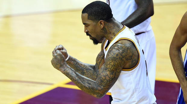 J.R. Smith celebrates during the Finals