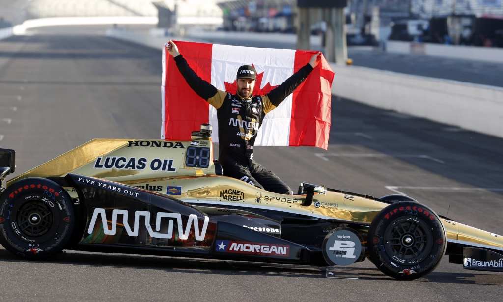 James Hinchcliffe will lead the field to the green flag for the 100th running of the Indianapolis 500