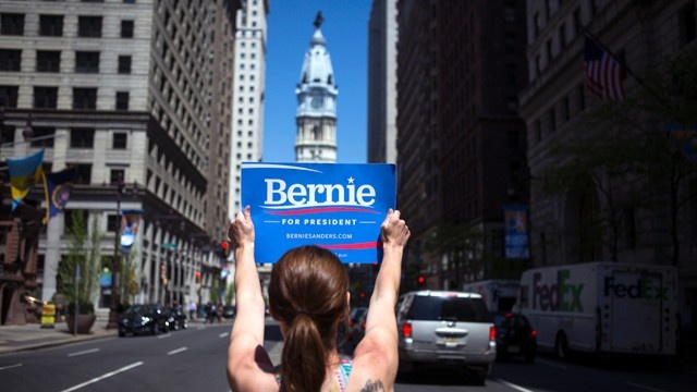 Sanders supporter in Philadelphia