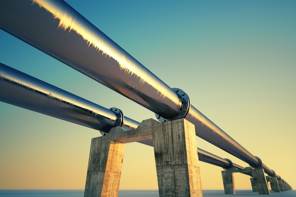 Pipelines At Sunset