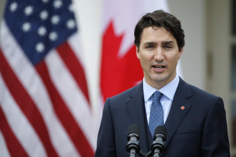 Canadian Prime Minister Justin Trudeau speaks alongside U.S. President Barack Obama