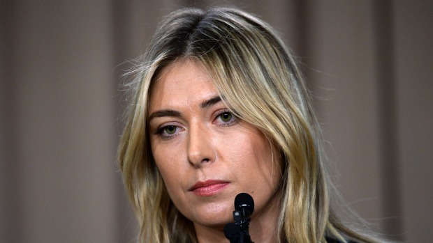 Maria Sharapova addresses the media regarding a failed drug test at the Australian Open on March 7 in Los Angeles