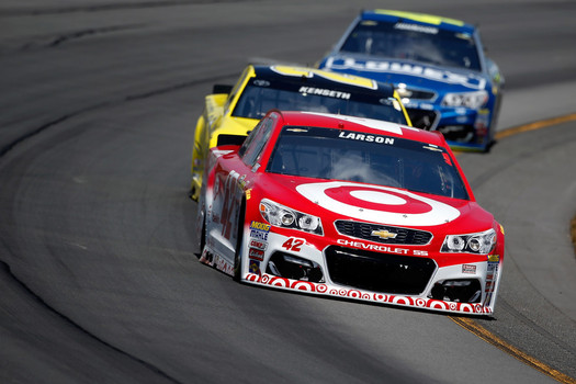 Kyle Larson started 14th and finished 11th Monday at Pocono Raceway