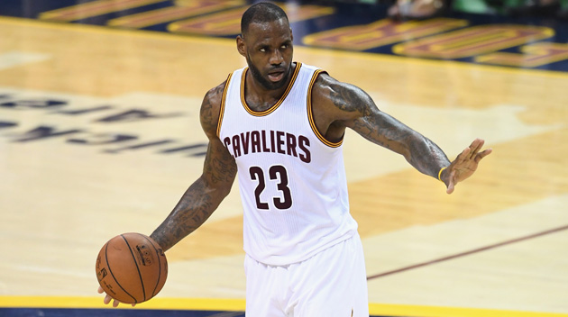 LeBron James #23 of the Cleveland Cavaliers during play against the Golden State Warriors in Game 4 of the 2016 NBA Finals at Quicken Loans Arena