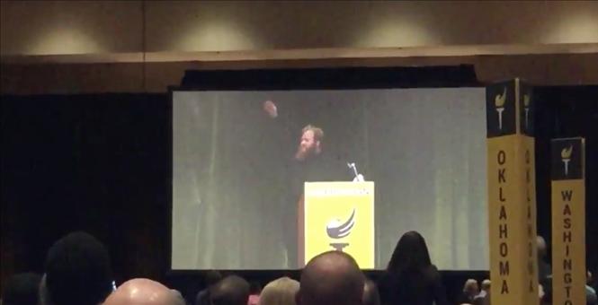 Libertarian Convention Gets Weird Candidate for Chairman of Party Does Striptease on Stage