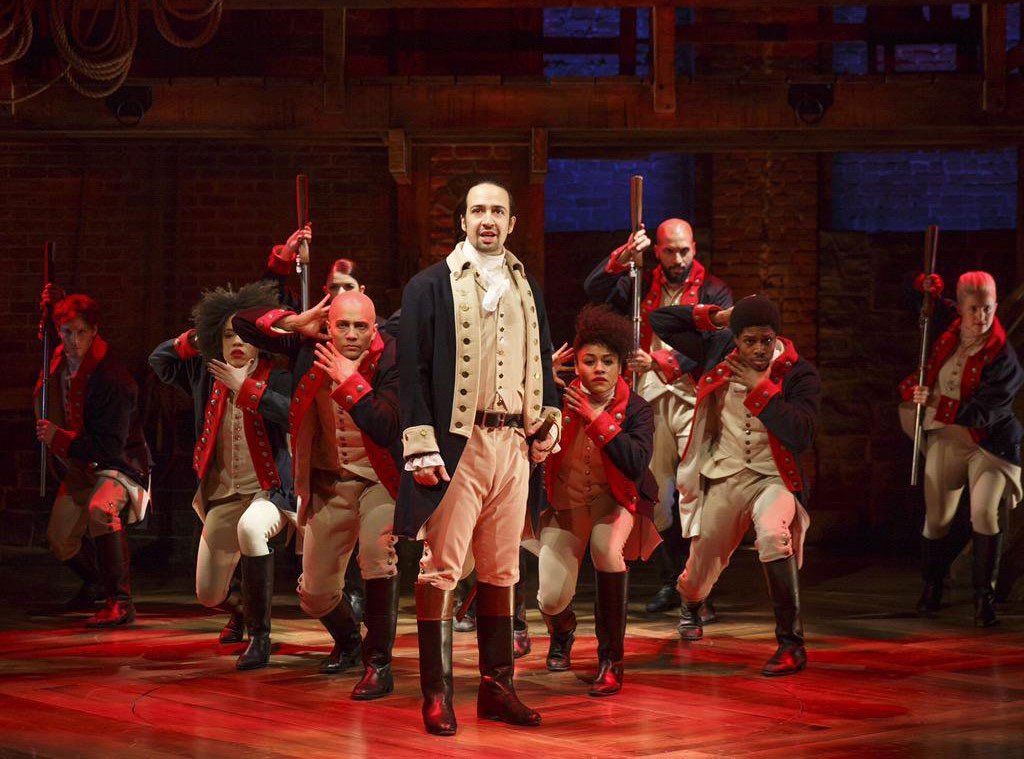 Lin-Manuel Miranda and the company of'Hamilton perform on the Tony Awards