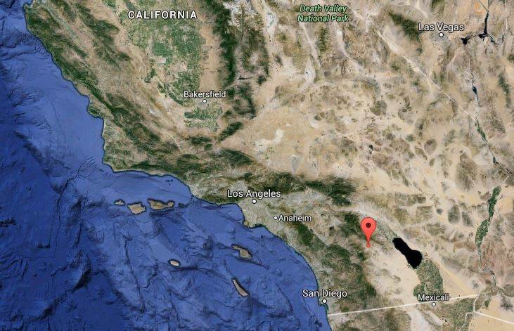 Map showing epicenter of Friday's earthquake in Southern California