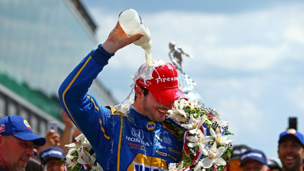 Alexander Rossi certainly milked his finish in Indianapolis