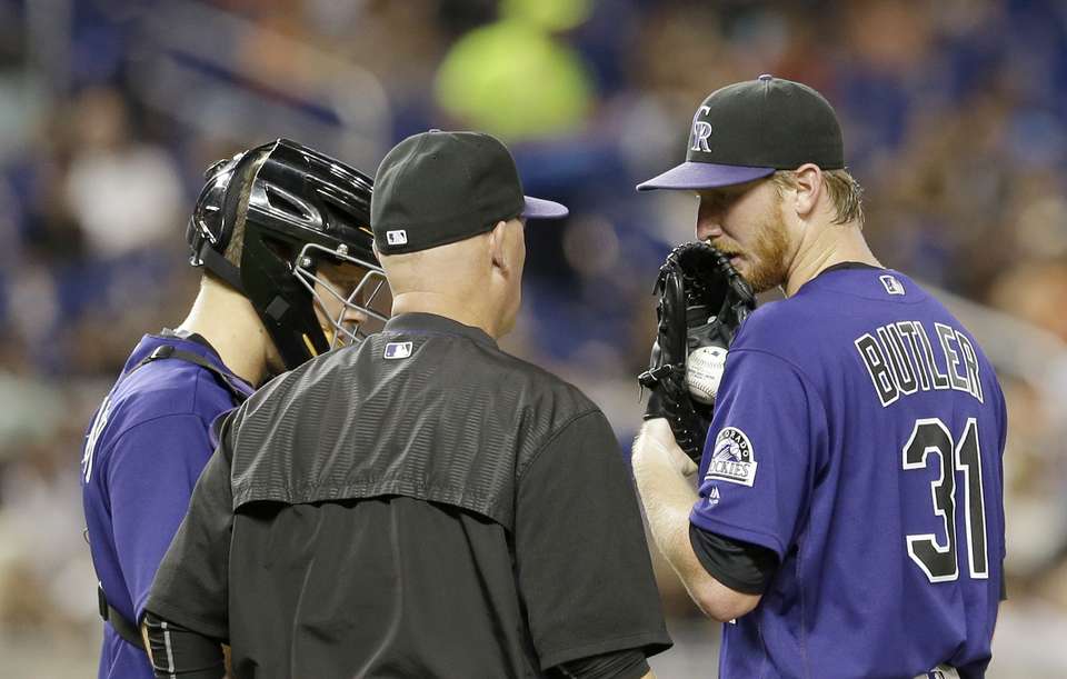 Back spasms sideline Chatwood as Rockies lose 9-6 at Miami