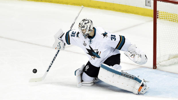 Martin Jones has been the San Jose Sharks best player in the Stanley Cup Final.                      USATSI