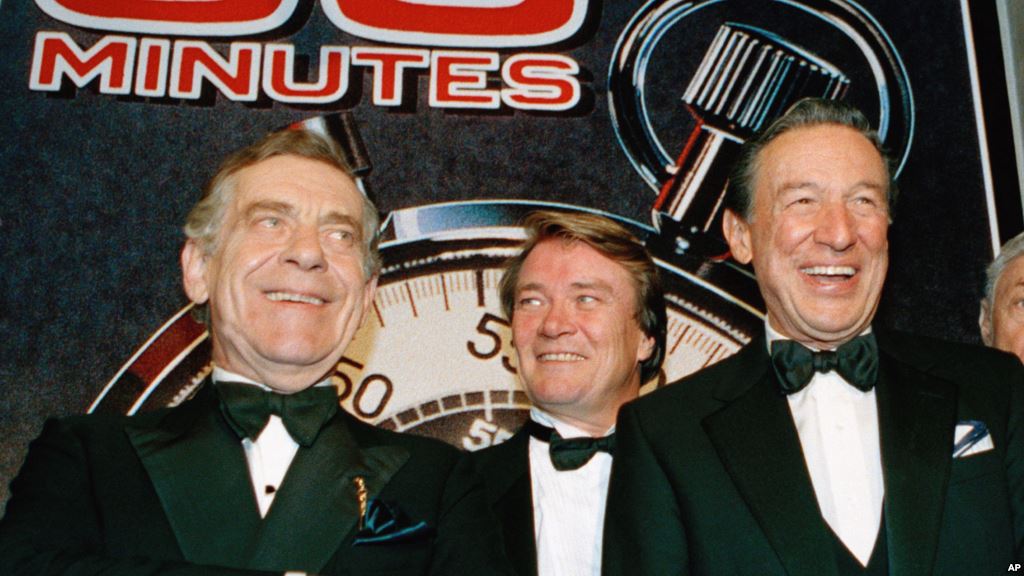 The'60 Minutes team from left Morley Safer Steve Kroft and Mike Wallace pose at the Metropolitan Museum of Art in New York