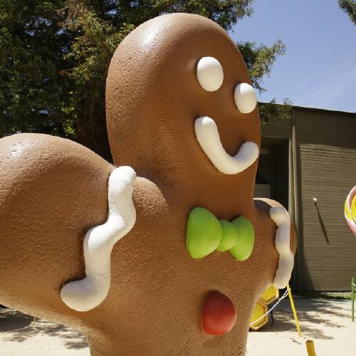 Google's Mountain View Calif. campus depicting a version of Android called Gingerbread. It's one of the older versions of Android released in 2010. Newer versions are available