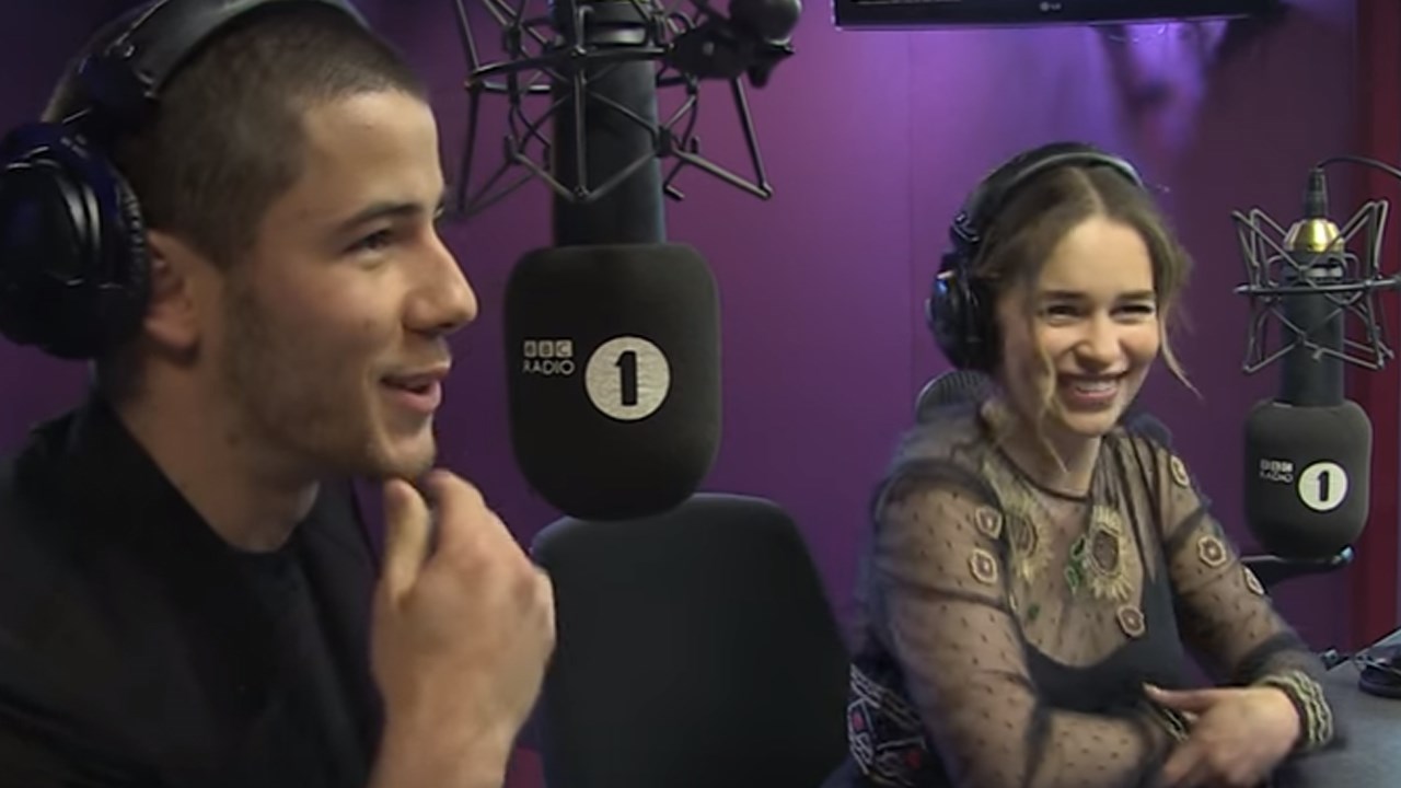 Nick Jonas Gets Flustered Meeting Game of Thrones's Emilia Clarke