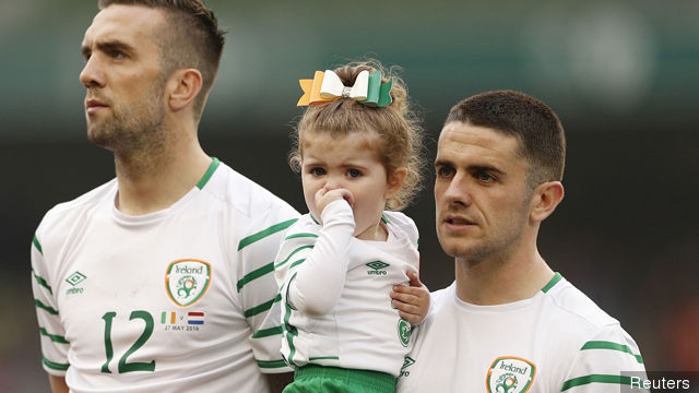 Republic of Ireland's Robbie Brady and Shane Duffy