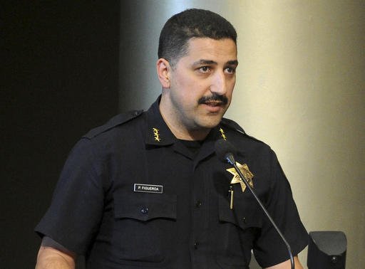 Assistant Chief Paul Figueroa during a city council meeting in Oakland Calif. Oakland Mayor Libby Schaaf removed interim police chief Ben Fairow on Wednesday