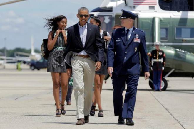 Obama family at national park