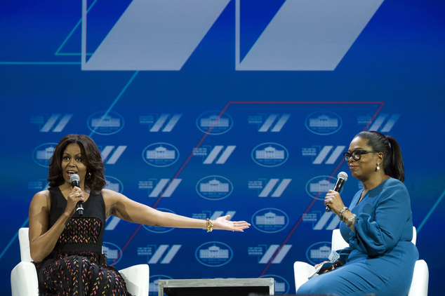 First lady Michelle Obama and Oprah Winfrey have a discussion on Trailblazing the Path for the Generation of Women during the White House Summit on the