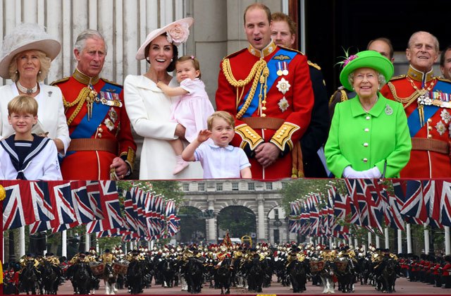 One-year-old Princess Charlotte made her very first appearance on the balcony at Buckingham Palace for the Trooping The Colour celebration