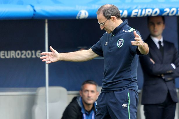 Martin O'Neill reacts on the touchline