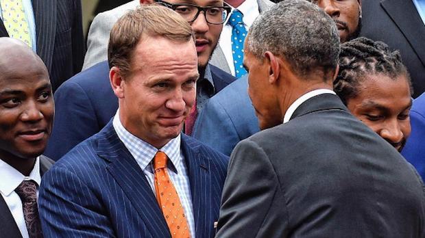 Peyton Manning and President Obama met for the first time on Monday. Instagram  Broncos