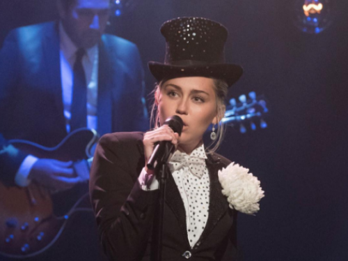 Watch Miley Cyrus deliver a gender-bending performance of Leonard Cohen’s “I’m Your Man”